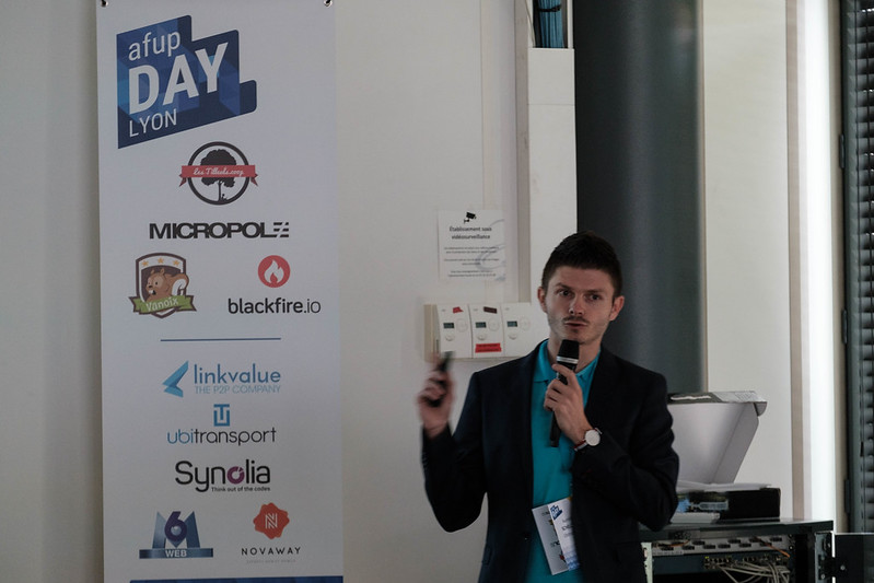 photo d'un sponsor en pleine démonstration lors de l'afup day 2019 Lyon